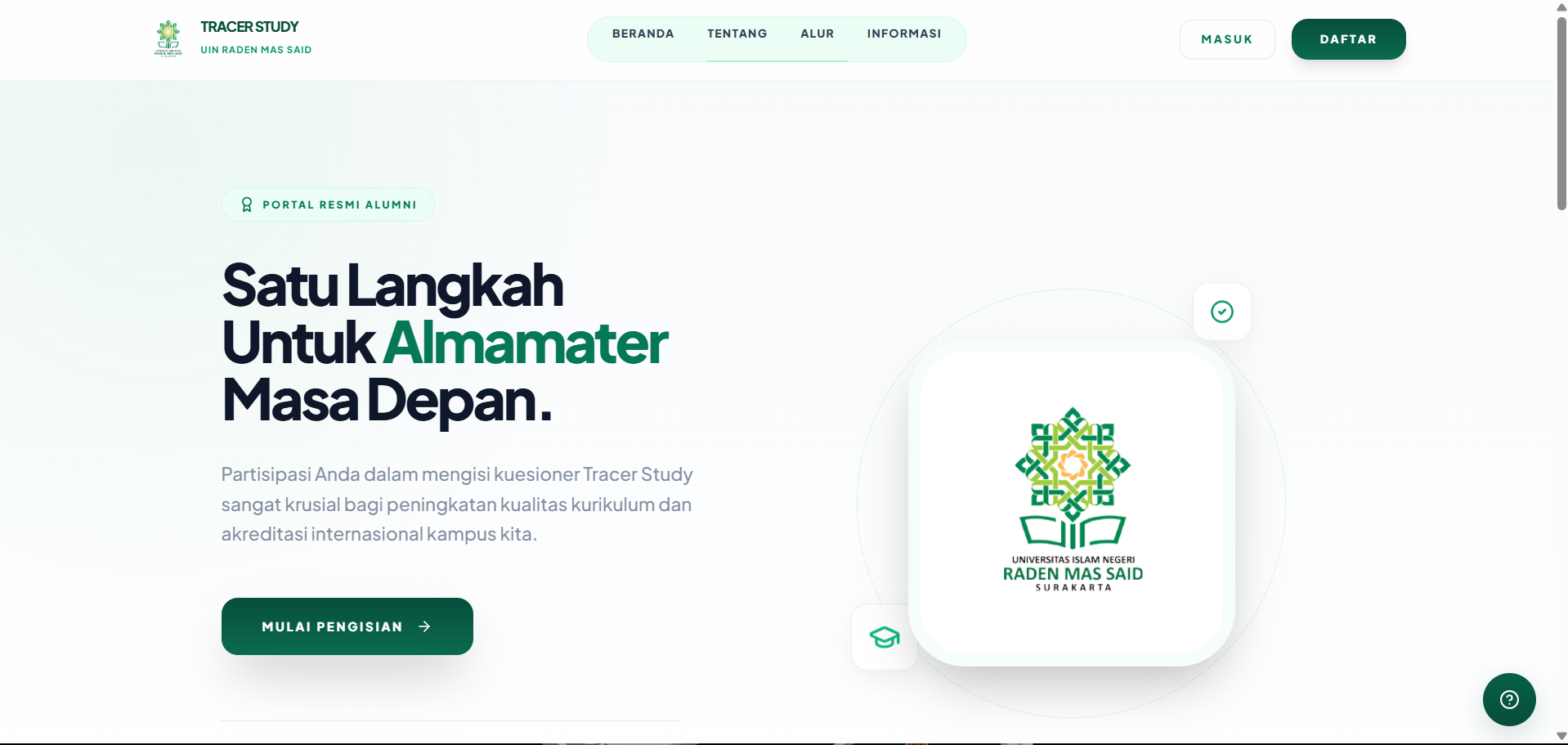 Screenshot Said Connect — Alumni Tracer Study
